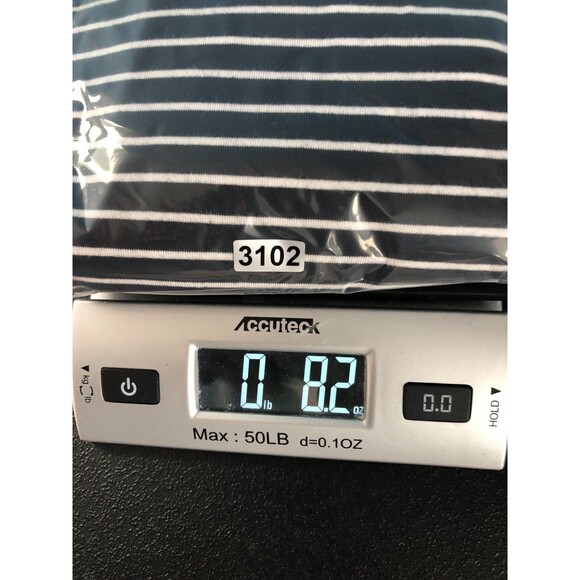 J. Jill Womens Luxe Supima Shirttail Turtleneck Top Size MP Striped Navy Blue - Picture 7 of 7